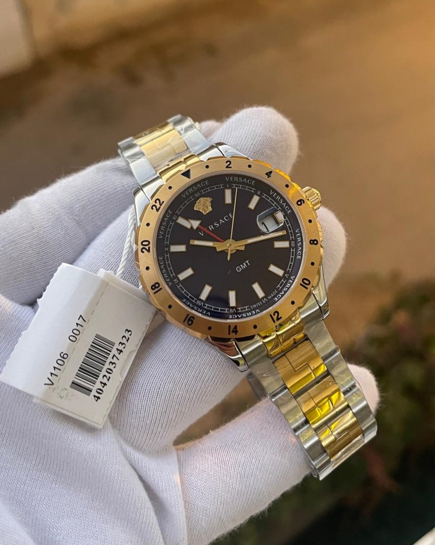 Versace V1106 Çift Renk Yeşil Erkek Kol Saati L-1568